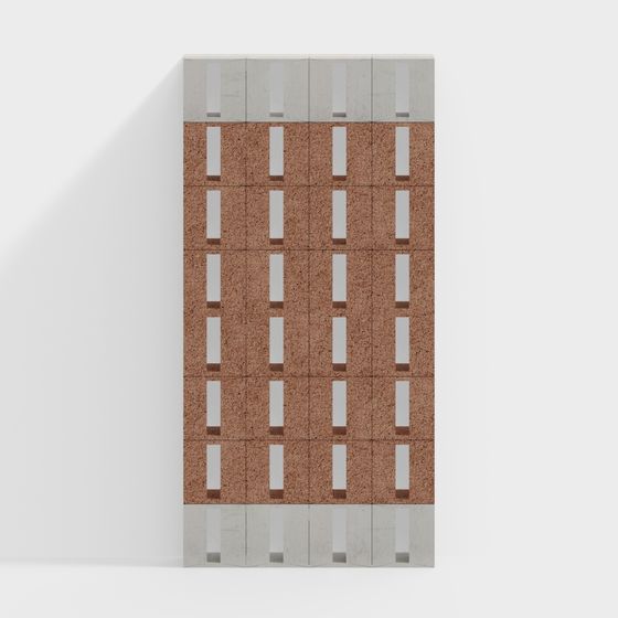 Low-Poly Concrete and Brick Building 3D model
