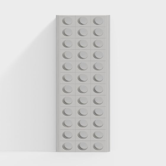 Modern Art Sculpture: Gray Block Wall 3D model