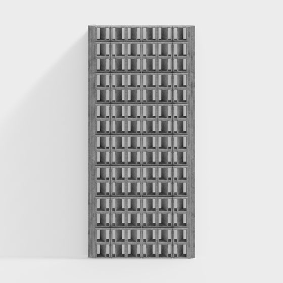 Concrete Grid Screen 3D Model