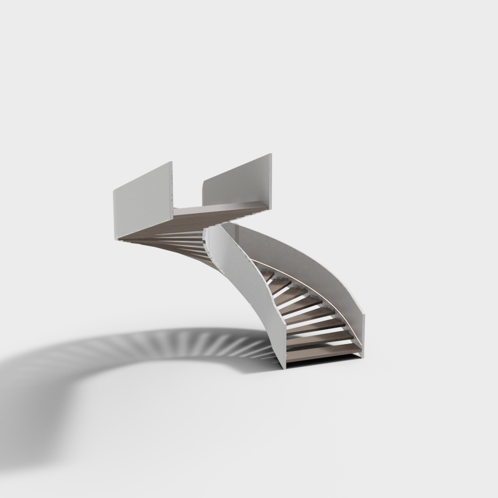 Elegant Spiral Staircase 3D model