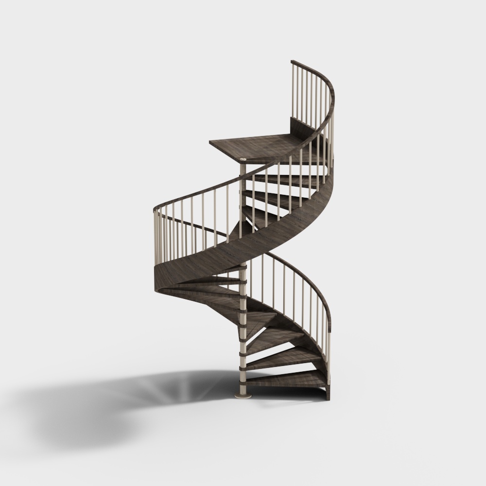 Elegant Spiral Staircase 3D model