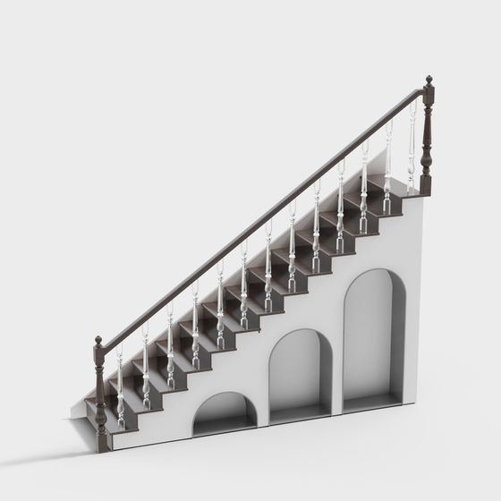 Elegant Low-Poly Staircase 3D model