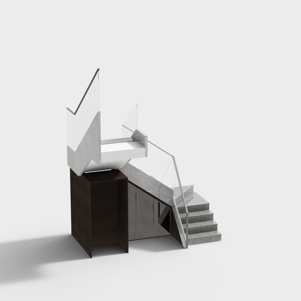 Meuble d'escalier en forme de U
