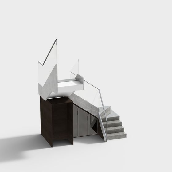 Meuble d'escalier en forme de U