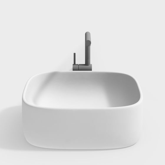Modern Minimalist Square Sink 3D Model