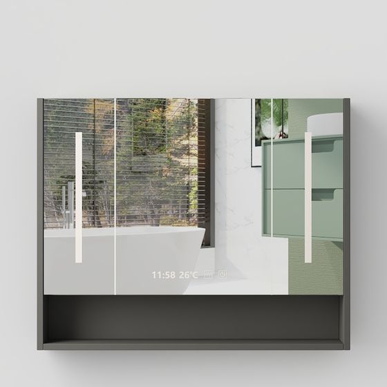 Green Bathroom Mirror Cabinet 3D Model