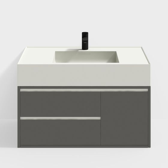 Modern Minimalist Bathroom Cabinet 3D model