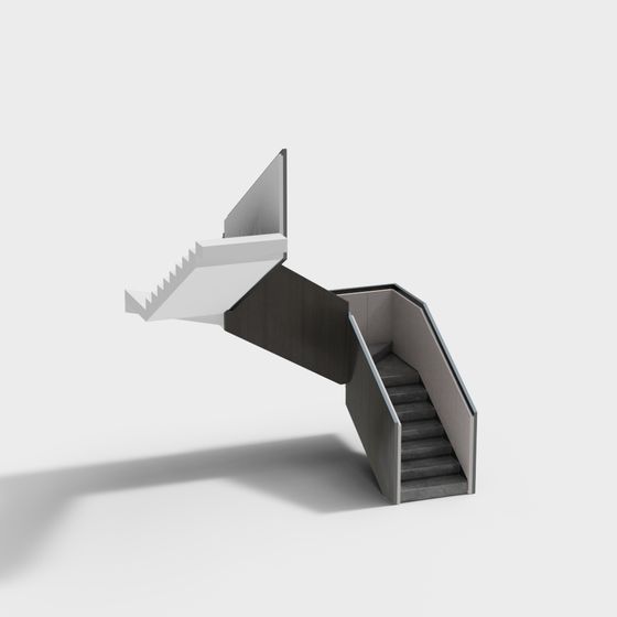 Stylish Low-Poly 3D Staircase Model for Modern Spaces