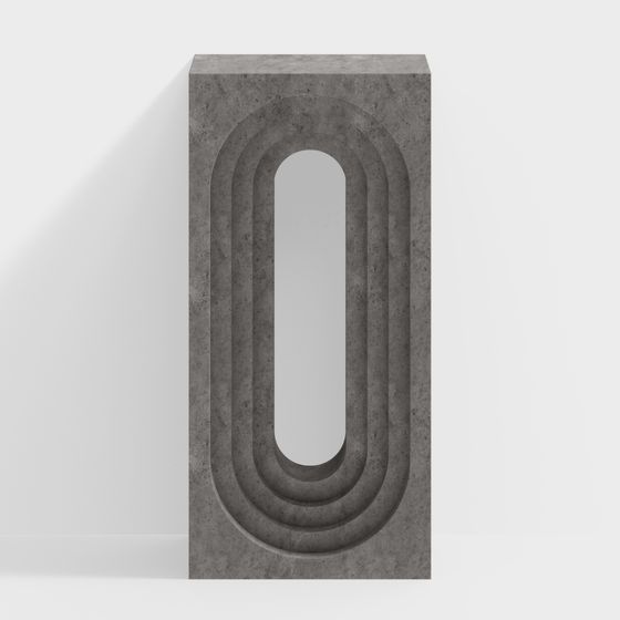 Gray Cement Partition Hollow Brick 3D Model