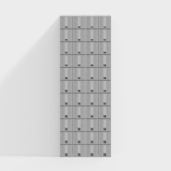 Low-Poly Concrete Storage Cabinet 3D model