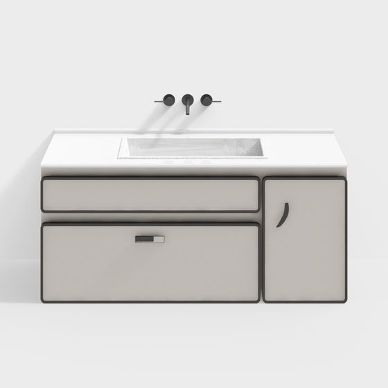 Modern Minimalist Bathroom Cabinet 3D model