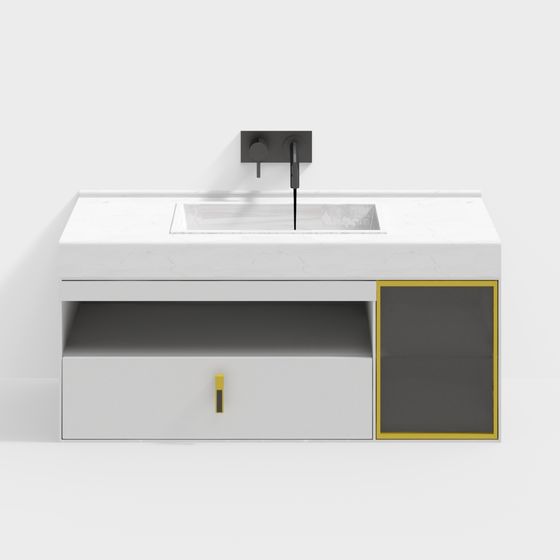 Modern Minimalist Bathroom Cabinet 3D model