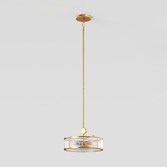 Stylish Golden Crystal Chandelier 3D model