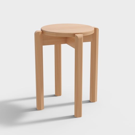 Ghế đẩu tròn nhỏ Dudu - màu gỗ tự nhiên