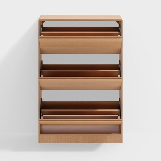 Stylish Wooden Bookshelf 3D model