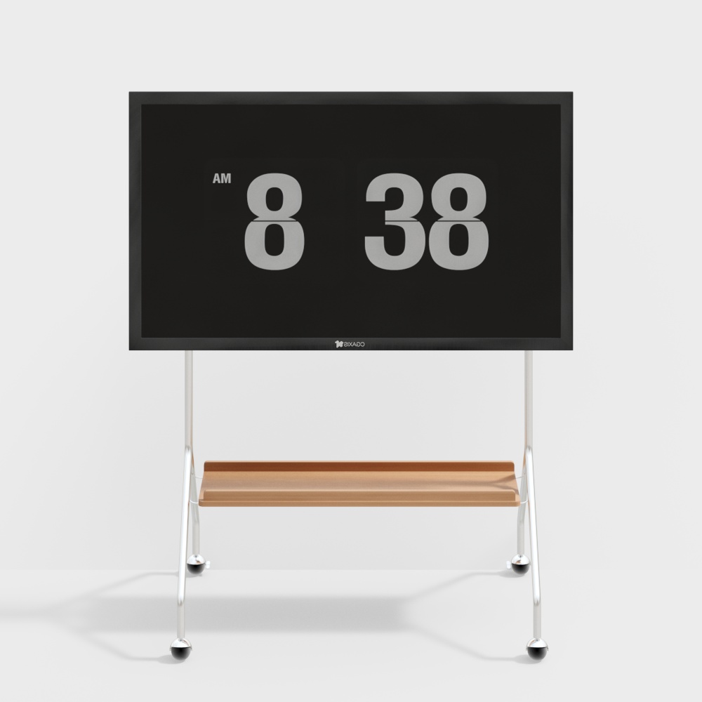 Linglian Mobile TV Stand - Natural Wood