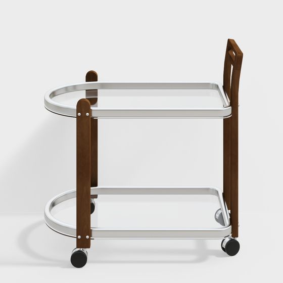 Elegant 3D Bar Cart Model for Creative Spaces
