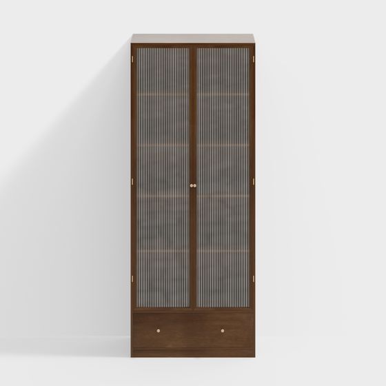 Elegant Glass Door Display Cabinet 3D model