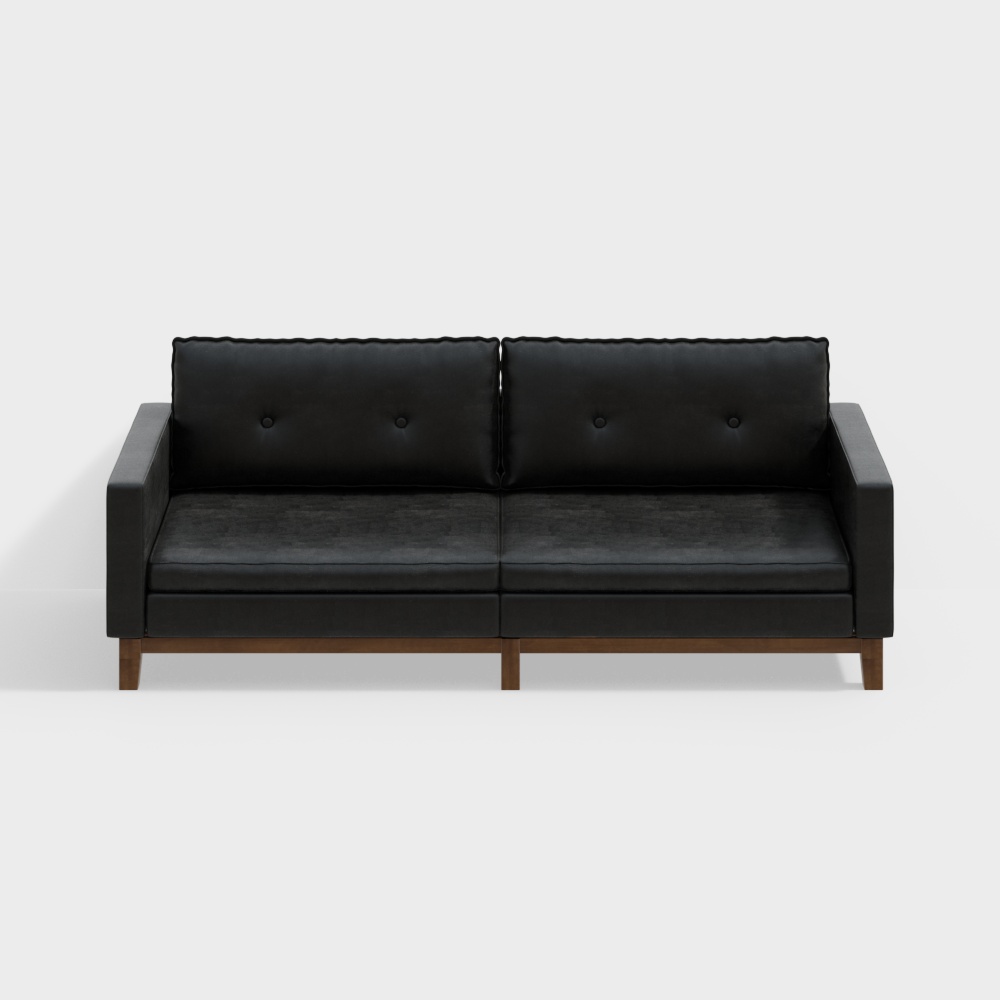 โซฟา Munich # - ไมโครไฟเบอร์ (สีดำ) ขาไม้ซุงวอลนัท