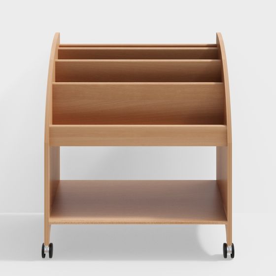 Curved Minimalist Bookshelf 3D model