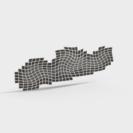 Wave Grid Wall 3D model for Creative Projects