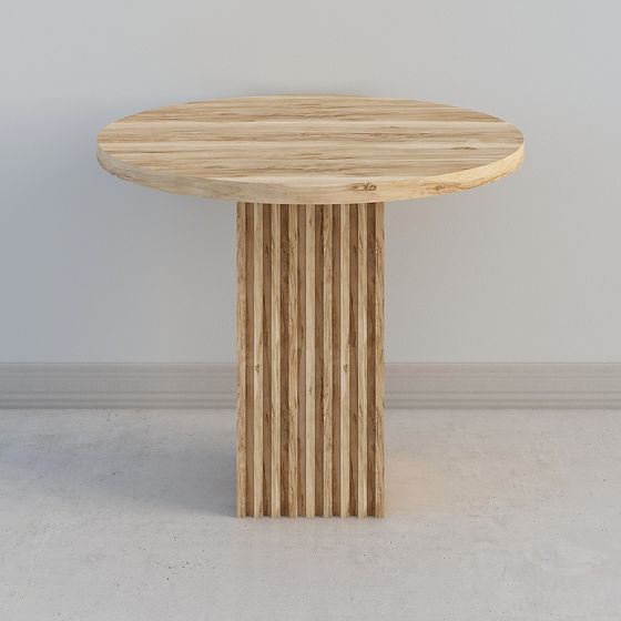 Stylish Wooden Round Table 3D model for Modern Interiors
