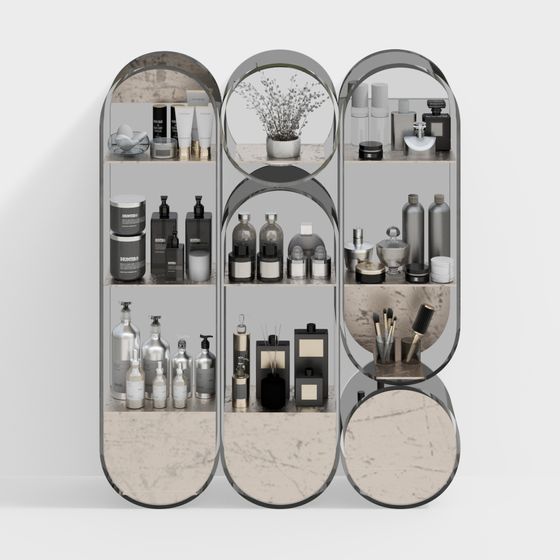 Elegant Minimalist Cosmetic Display Stand 3D model