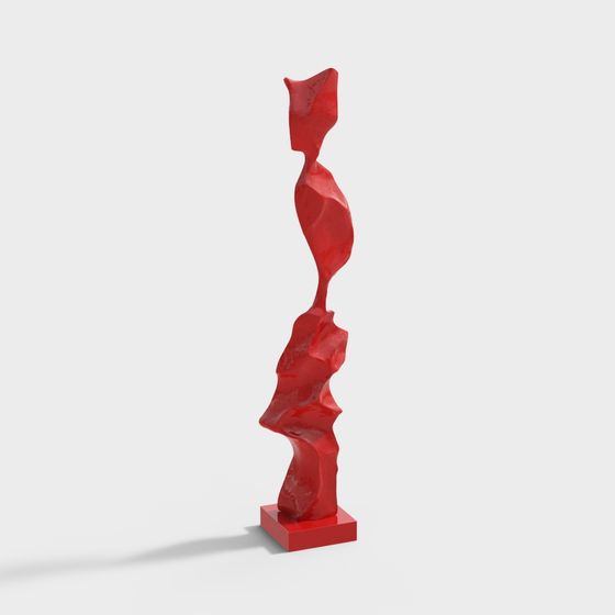 Flowing Red Pillar 3D model