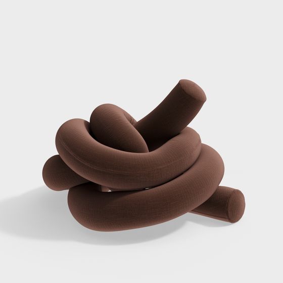 Modern Brown American-style Ottoman 3D Model for Stylish Seating