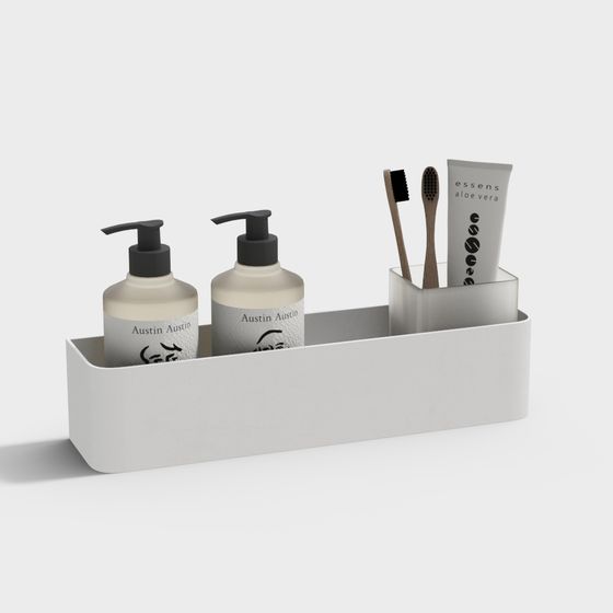 Stylish Minimalist Bathroom Storage Box 3D model