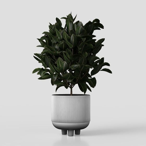 Stylish Low-Poly Urban Greenery 3D model