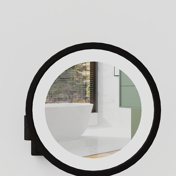 Elegant Round Mirror 3D Model Design