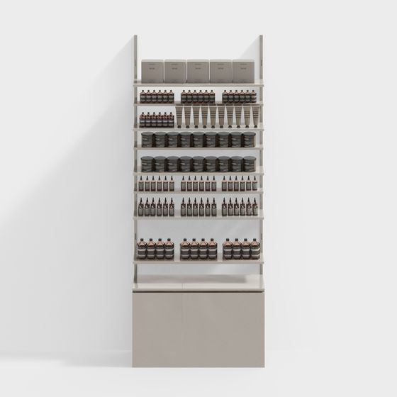 Elegant Low-Polygon Display Cabinet 3D model