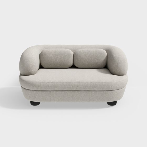 Cozy Curves Low-Poly Sofa 3D model