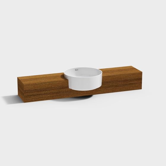 Natural Wood and Ceramic Bowl 3D Model