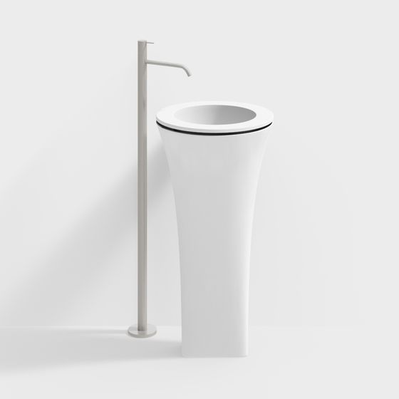 Streamlined Sink 3D model with Modern Aesthetic