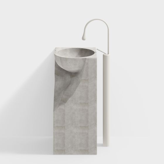 Minimalist Concrete Sink 3D model