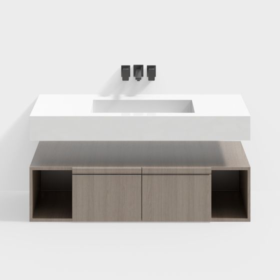 Elegant Minimalist Bathroom Cabinet 3D model