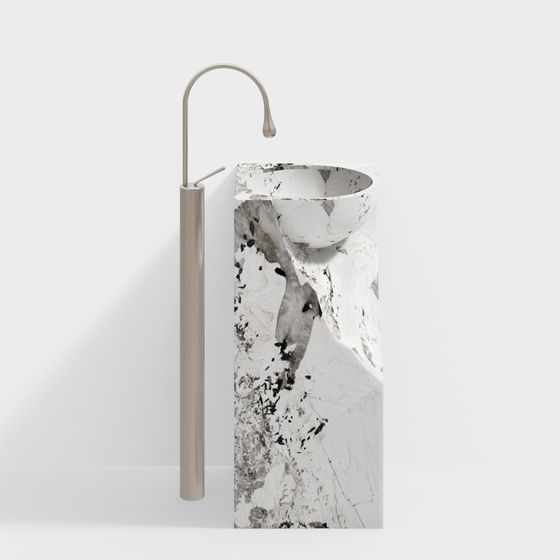 Elegant Marble Art Sink 3D model