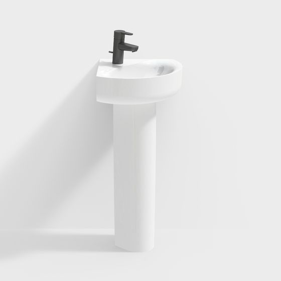 Minimalist Pedestal Sink 3D model