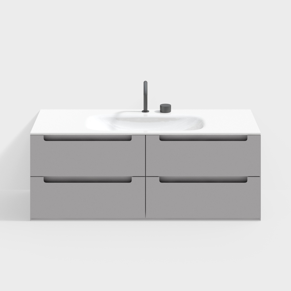 Mirrorless bathroom cabinet