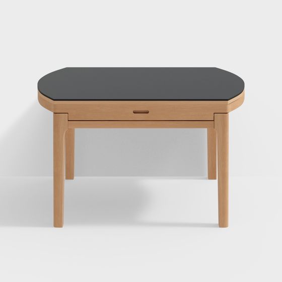 石のジャンププラットフォーム - ナチュラルウッドカラー（黒石）