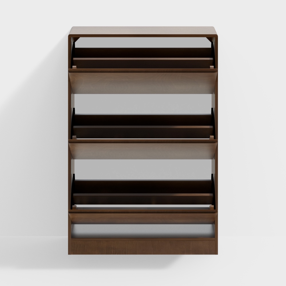 Gabinete para Zapatos - Color Nogal (Abierto)