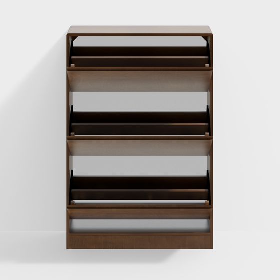 Gabinete para Zapatos - Color Nogal (Abierto)