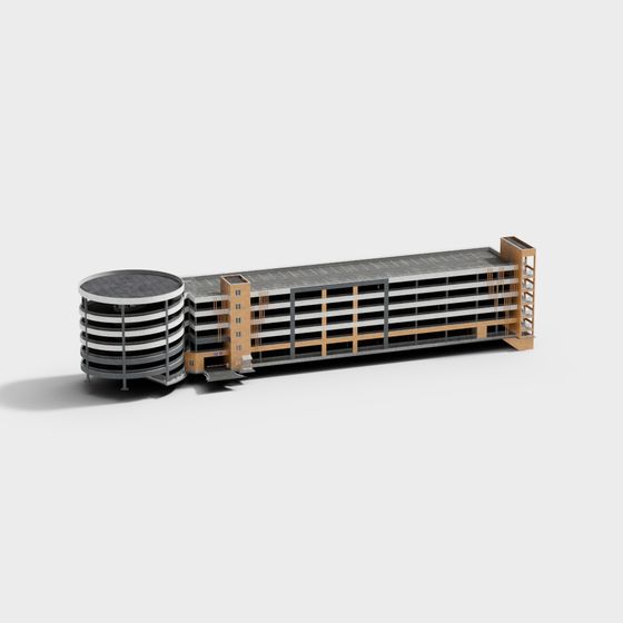 Urban Parking Lot 3D model for Creative Projects