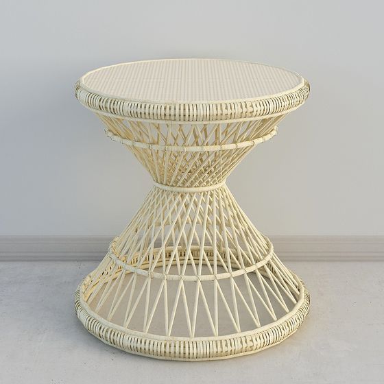 Woven Rattan Side Table 3D model