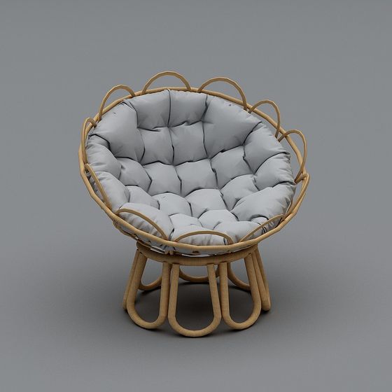 Elegant Rattan Chair 3D Model for Cozy Corners