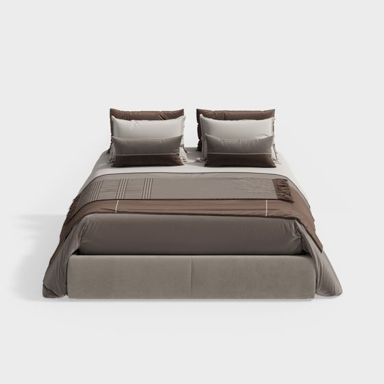 Elegant Low-Poly Bed 3D model for Modern Interiors