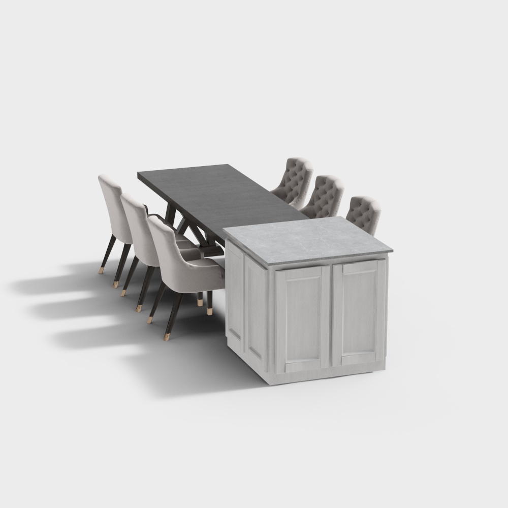 Tavolo e Sedie da Pranzo Isola Americana