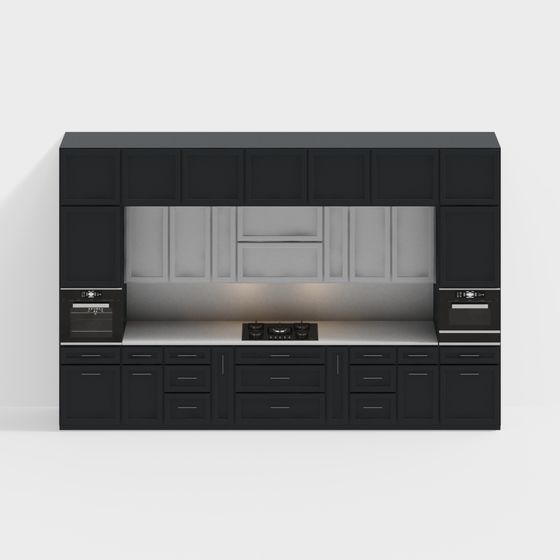 Modern Kitchen Cabinet Door Set 3D Model